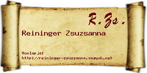 Reininger Zsuzsanna névjegykártya